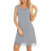 imageWiWi Tank Nightgown for Women Soft Comfy Sleeveless Sleep Gowns Viscose from Bamboo Pajama Sleepwear SXXLBheather Grey