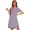 imageWiWi Viscose from Bamboo Nightgowns for Women Soft Short Raglan Sleeve Pajama Gowns Nightshirts SXXLViolet