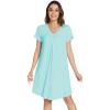imageWiWi Viscose from Bamboo Nightgowns for Women Soft Short Sleeve Loose Comfy Sleep Shirts SXXLAqua