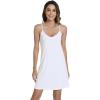 imageWiWi Viscose from Bamboo Nightgowns for Women Spaghetti Strap Sleep Dress Sexy Chemises Nightshirt SXXLPure White
