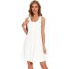 imageWiWi Viscose from Bamboo Nightgowns for Women Summer Tank Pajama Gowns Sleeveless Sleep Shirts SXXLWhite