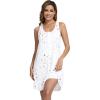 imageWiWi Viscose from Bamboo Nightgowns for Women Summer Tank Pajama Gowns Sleeveless Sleep Shirts SXXLWhite Stars