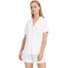 imageWiWi Viscose from Bamboo Soft Pajamas Set for Women Button Down Short Pajama Sets Plus Size Pjs Shorts Sleepwear S4XAwhiteBlack Dots