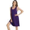 imageWiWi Viscose from Bamboo Tank Nightgown for Women Scoop Neck Sleeveless Sleep Shirts Pajamas Gowns SXXLDark Purple
