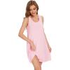 imageWiWi Viscose from Bamboo Tank Nightgown for Women Scoop Neck Sleeveless Sleep Shirts Pajamas Gowns SXXLPink
