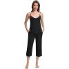 imageWiWi Womens Cami Pajama Sets 2 Piece Camisole Top Capri Pants Sleepwear Soft Lingerie Bamboo Viscose PJs SXXLBblack