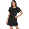 imageWiWi Womens Nightgowns Soft Nightgown Sleepwear Summer Viscose from Bamboo Nightshirt Pajama Night Shirts SXXLBlack