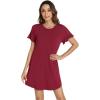 imageWiWi Womens Nightgowns Soft Nightgown Sleepwear Summer Viscose from Bamboo Nightshirt Pajama Night Shirts SXXLWine