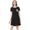 imageWiWi Womens Short Sleeve Nightgown Scoop Neck Sleepwear Soft Sleepshirts Sleep Dress Casual Pajama Gowns SXXLBlack