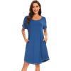 imageWiWi Womens Viscose from Bamboo Nightgowns Soft Short Sleeve Sleep Shirt Lightweight Cool Nightshirt Pajama Dress SXXLAprussian Blue