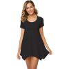 imageWiWi Womens Viscose from Bamboo Nightgowns Soft Short Sleeve Sleep Shirts Tunic Tops for Leggings Plus Size Sleepwear S4XBlack