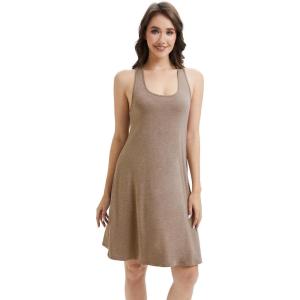 imageWiWi Nightgowns for Women Sleeveless Sleepwear Racerback Nightgown Soft Viscose from Bamboo Pajamas Sleepshirts SXXLCamel