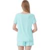 imageWiWi 3 PCS Pajamas for Women Set Short Sleeve Pajama Sets Capri and Shorts Pj Sets Soft Bamboo from Viscose Sleepwear SXXLAqua