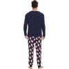 imageWiWi Crew Neck Mens Pajamas Set Viscose from Bamboo Lightweight Sleepwear Long Sleeve Sleep Shirt and Long Pants SXXLNavysanta Claus on Navy