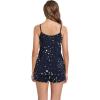imageWiWi Lingerie Pajamas for Women Sexy Sleeveless Tops with Shorts Sets Viscose from Bamboo Cami Sleepwear Pjs SXXLNavy Stars