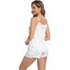 imageWiWi Lingerie Pajamas for Women Sexy Sleeveless Tops with Shorts Sets Viscose from Bamboo Cami Sleepwear Pjs SXXLWhite Stars