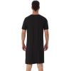 imageWiWi Mens Nightshirt ShortSleeve Nightgown Viscose from Bamboo Soft Loose VNeck Sleepwear Nightwear Sleepshirt Gowns SXXLBlack