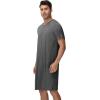 imageWiWi Mens Nightshirt ShortSleeve Nightgown Viscose from Bamboo Soft Loose VNeck Sleepwear Nightwear Sleepshirt Gowns SXXLCharcoal Heather