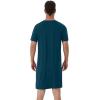 imageWiWi Mens Nightshirt ShortSleeve Nightgown Viscose from Bamboo Soft Loose VNeck Sleepwear Nightwear Sleepshirt Gowns SXXLPeacock Blue