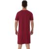 imageWiWi Mens Nightshirt ShortSleeve Nightgown Viscose from Bamboo Soft Loose VNeck Sleepwear Nightwear Sleepshirt Gowns SXXLWine
