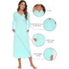imageWiWi Nightgowns for Women Soft Sleepwear Long Sleeve Nightshirts Pajamas Gown Viscose from Bamboo Pjs SXXLAqua