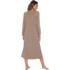 imageWiWi Nightgowns for Women Soft Sleepwear Long Sleeve Nightshirts Pajamas Gown Viscose from Bamboo Pjs SXXLCamel