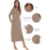 imageWiWi Nightgowns for Women Soft Sleepwear Long Sleeve Nightshirts Pajamas Gown Viscose from Bamboo Pjs SXXLCamel