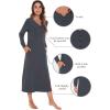 imageWiWi Nightgowns for Women Soft Sleepwear Long Sleeve Nightshirts Pajamas Gown Viscose from Bamboo Pjs SXXLCharcoal