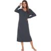 imageWiWi Nightgowns for Women Soft Sleepwear Long Sleeve Nightshirts Pajamas Gown Viscose from Bamboo Pjs SXXLCharcoal