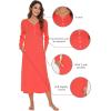 imageWiWi Nightgowns for Women Soft Sleepwear Long Sleeve Nightshirts Pajamas Gown Viscose from Bamboo Pjs SXXLCoral