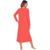 imageWiWi Nightgowns for Women Soft Sleepwear Long Sleeve Nightshirts Pajamas Gown Viscose from Bamboo Pjs SXXLCoral