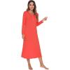 imageWiWi Nightgowns for Women Soft Sleepwear Long Sleeve Nightshirts Pajamas Gown Viscose from Bamboo Pjs SXXLCoral