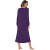 imageWiWi Nightgowns for Women Soft Sleepwear Long Sleeve Nightshirts Pajamas Gown Viscose from Bamboo Pjs SXXLDark Purple