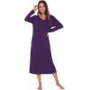 imageWiWi Nightgowns for Women Soft Sleepwear Long Sleeve Nightshirts Pajamas Gown Viscose from Bamboo Pjs SXXLDark Purple