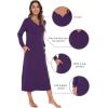 imageWiWi Nightgowns for Women Soft Sleepwear Long Sleeve Nightshirts Pajamas Gown Viscose from Bamboo Pjs SXXLDark Purple