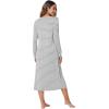 imageWiWi Nightgowns for Women Soft Sleepwear Long Sleeve Nightshirts Pajamas Gown Viscose from Bamboo Pjs SXXLGrey White Stripe
