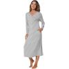 imageWiWi Nightgowns for Women Soft Sleepwear Long Sleeve Nightshirts Pajamas Gown Viscose from Bamboo Pjs SXXLGrey White Stripe