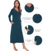 imageWiWi Nightgowns for Women Soft Sleepwear Long Sleeve Nightshirts Pajamas Gown Viscose from Bamboo Pjs SXXLInk Blue