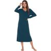 imageWiWi Nightgowns for Women Soft Sleepwear Long Sleeve Nightshirts Pajamas Gown Viscose from Bamboo Pjs SXXLInk Blue