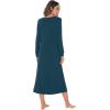 imageWiWi Nightgowns for Women Soft Sleepwear Long Sleeve Nightshirts Pajamas Gown Viscose from Bamboo Pjs SXXLInk Blue
