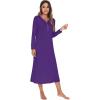 imageWiWi Nightgowns for Women Soft Sleepwear Long Sleeve Nightshirts Pajamas Gown Viscose from Bamboo Pjs SXXLLilac