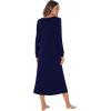 imageWiWi Nightgowns for Women Soft Sleepwear Long Sleeve Nightshirts Pajamas Gown Viscose from Bamboo Pjs SXXLNavy