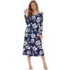 imageWiWi Nightgowns for Women Soft Sleepwear Long Sleeve Nightshirts Pajamas Gown Viscose from Bamboo Pjs SXXLNavy Floral