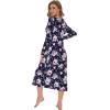 imageWiWi Nightgowns for Women Soft Sleepwear Long Sleeve Nightshirts Pajamas Gown Viscose from Bamboo Pjs SXXLNavyPeony
