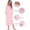 imageWiWi Nightgowns for Women Soft Sleepwear Long Sleeve Nightshirts Pajamas Gown Viscose from Bamboo Pjs SXXLPink
