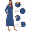 imageWiWi Nightgowns for Women Soft Sleepwear Long Sleeve Nightshirts Pajamas Gown Viscose from Bamboo Pjs SXXLPrussian Blue