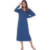 imageWiWi Nightgowns for Women Soft Sleepwear Long Sleeve Nightshirts Pajamas Gown Viscose from Bamboo Pjs SXXLPrussian Blue
