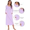 imageWiWi Nightgowns for Women Soft Sleepwear Long Sleeve Nightshirts Pajamas Gown Viscose from Bamboo Pjs SXXLTaro Purple