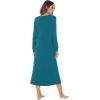 imageWiWi Nightgowns for Women Soft Sleepwear Long Sleeve Nightshirts Pajamas Gown Viscose from Bamboo Pjs SXXLTeal Blue
