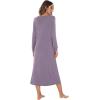 imageWiWi Nightgowns for Women Soft Sleepwear Long Sleeve Nightshirts Pajamas Gown Viscose from Bamboo Pjs SXXLViolet